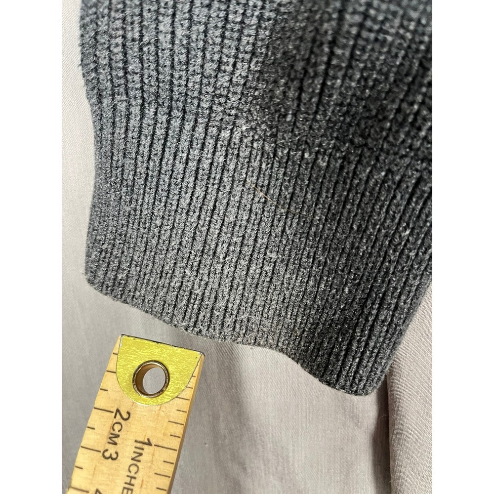 Banana Republic Sweater Mens XL Quarter-Zip Gray Textured Raglan EUC - Picture 8 of 11